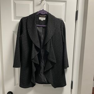 Calvin Klein Ruffled Tweed Knit Blazer